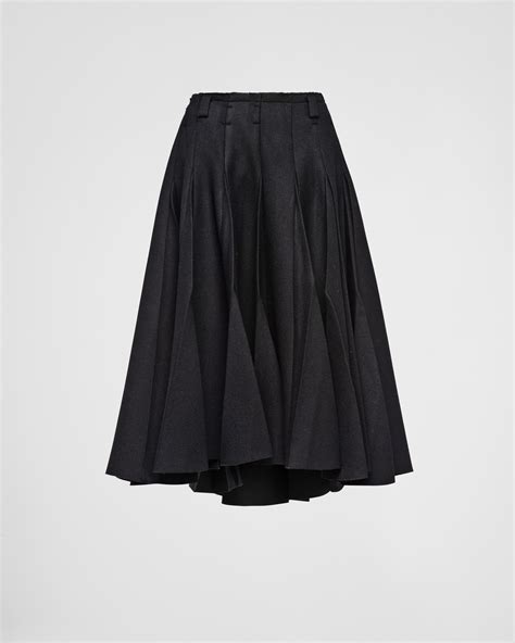 prada pink pleated skirt|Prada black pleated skirt.